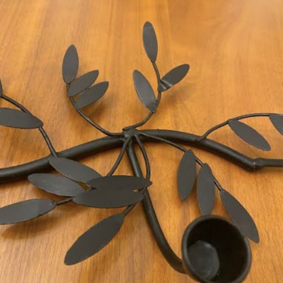 Hand-painted Metal Olive Branch 10 Candle Centerpiece